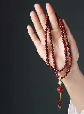 红红火火款DIY赞比亚小叶紫檀手链厂家批发规格0.6×108颗女念珠