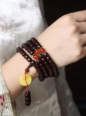 血檀木桶珠DIY如遇款手链首饰厂家批发规格7×8男女文玩念珠装饰