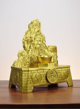 黄铜开运金山泰山石敢当八卦家居摆件补角金属装饰工艺品