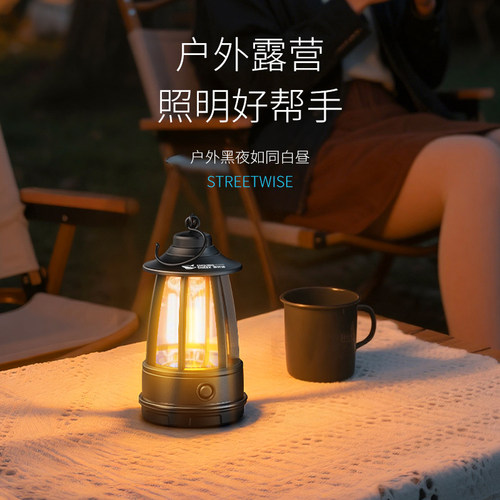 复古小马灯户外便携式露营灯野营营地氛围灯挂式帐篷灯超长续航 - 图0