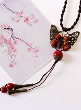 小众森系陶瓷手工编制长款吊坠