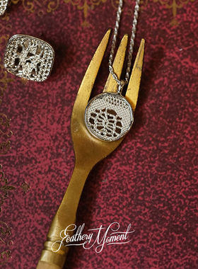 FM 小绣片原创设计925银项链基础款圆片吊坠简约大方好搭配