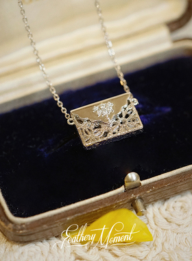 FM 春日来信原创设计信封925银项链复古趣味优雅日系简约气质