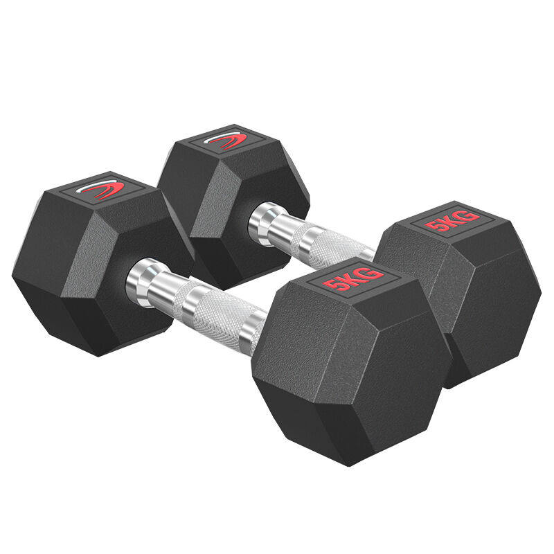 Chengyue rubber-coated dumbbells for men and women hexagonal fixed home commercial fitness training room Yaling professional equipment covered with steel