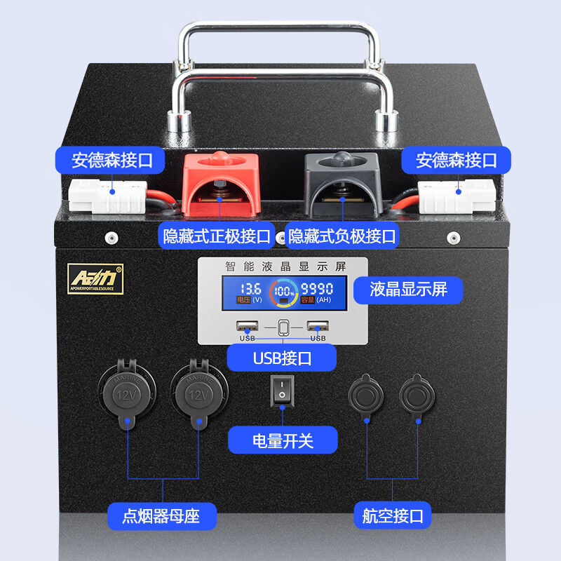 新款磷酸铁锂电池12v24v房车00ah大容量户外太阳能储能电瓶12V100 - 图3