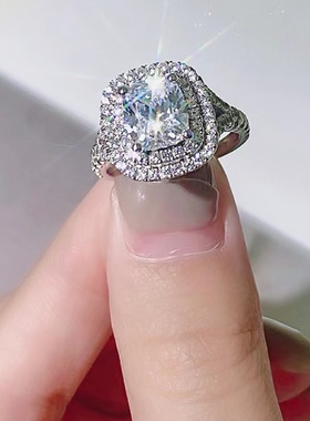 PRINGXY女铂金莫桑石进口戒指