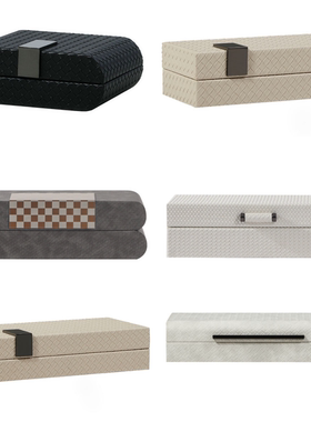 新中式皮革首饰收纳盒摆件