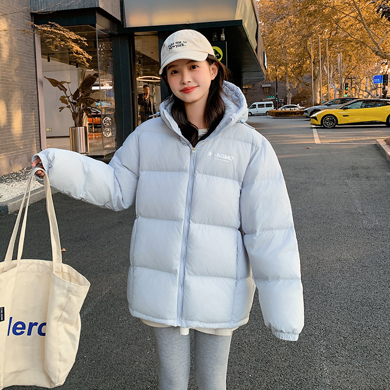 新90白鸭绒羽绒服女短款带帽休闲宽松小个子面包服学生情侣款外套,淘宝优惠券,粉丝福利购,淘宝优惠卷