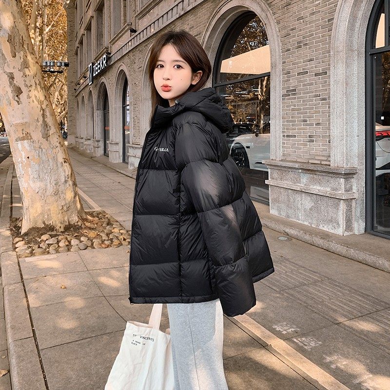 新90白鸭绒羽绒服女短款带帽休闲宽松小个子面包服学生情侣款外套,淘宝优惠券,粉丝福利购,淘宝优惠卷