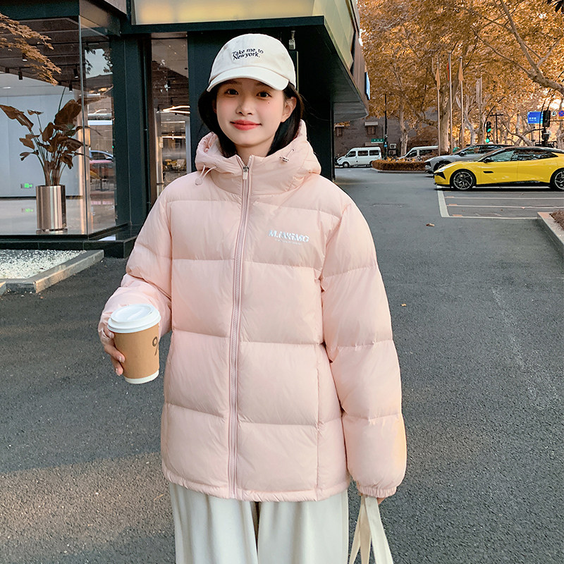 新90白鸭绒羽绒服女短款带帽休闲宽松小个子面包服学生情侣款外套,淘宝优惠券,粉丝福利购,淘宝优惠卷