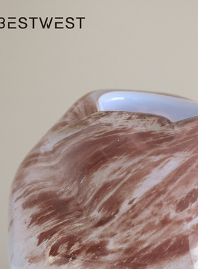 博西家居花瓶感玻璃花器摆件客厅插花中古绝美艺术餐桌水养花