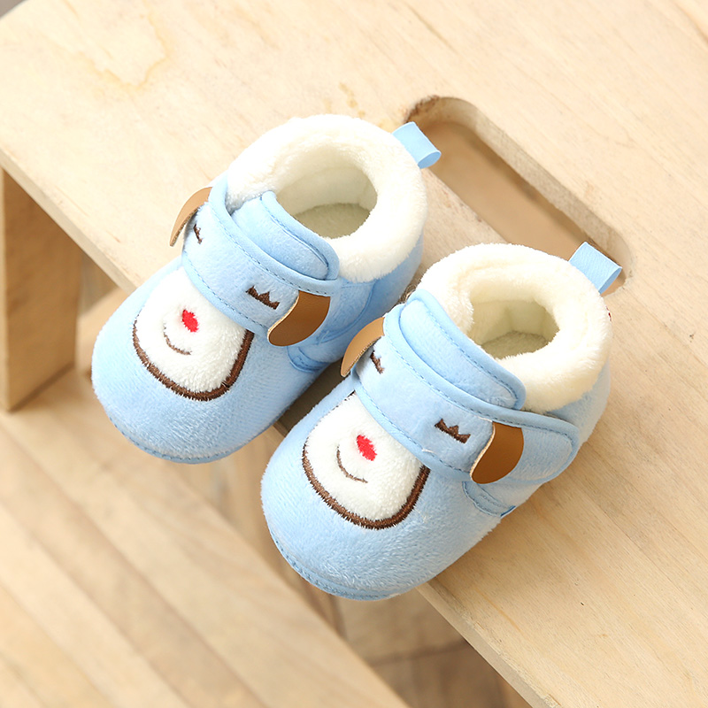 宝宝鞋0-1岁2秋冬季婴儿棉鞋不掉学步鞋子6-12个月女防滑软底加绒 - 图2