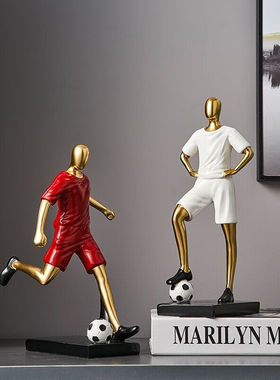 风宇阳光世界杯足球人物摆件装饰品酒柜摆设男生日儿童节圣诞跨新
