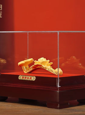 大明铜匠绒沙金富贵如意摆件开业乔迁礼品家居客厅装饰品办公室桌