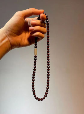 千古恋印度小叶紫檀木珠子手串檀香木质多圈个性古风潮男女情侣手