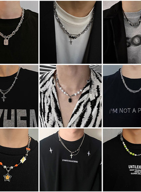 甜酷风星芒黑锆石项链女秋冬高级男小众设计毛衣链2026年新款颈链