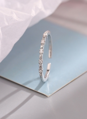 十字架戒指女小众设计高级开口素圈时尚个性食指环可调节闺蜜百搭