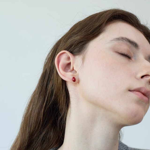 Acacia Red Bean Festival Atmosphere Red Earrings Necklace