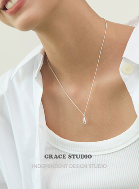 极简高级感水滴吊坠锁骨链