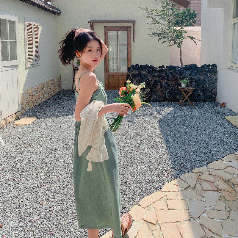 现货优质精品疯狂促销甩卖实拍2024夏装新款女装牛仔连衣裙两件套