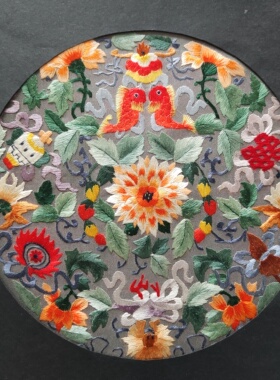 汴绣手工画芯真丝手绣