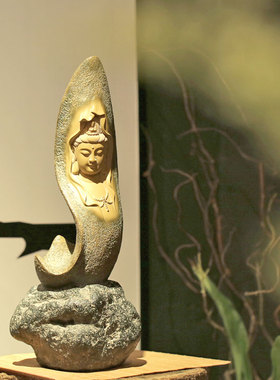 台湾佛像观音高档书房手工艺品