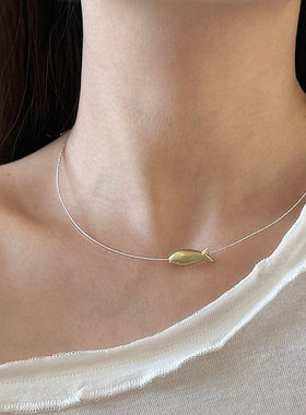 冷淡风简约锦鲤细金属项圈女小众独特时尚气质潮流百搭choker颈链