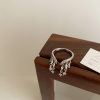 Pearl Zirconia Tassel Metal Open Ring