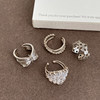 Retro high-end geometric bow twist gold ring women's light luxury personality fashion trend ring ring