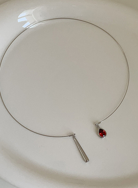 韩国小众水滴细圈项圈女简约高级感个性时尚气质百搭颈链锁骨链