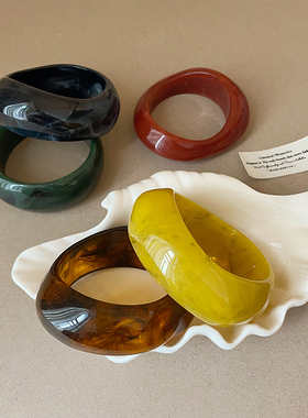 几何弧形宽版纹理手镯女欧美夸张个性独特潮流时尚百搭手环手饰