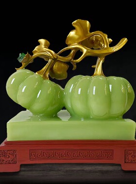 厂家直销青绿色古风南瓜丰收客厅电视柜工艺礼品招财摆件一件代发