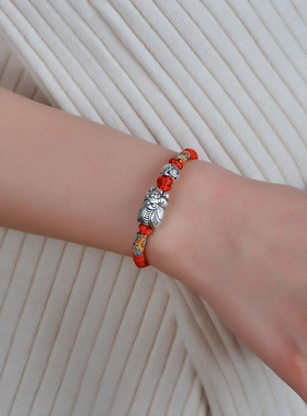 金榜题名足银手链金蝉中考高考学生一鸣惊人红绳逢考上岸幸运礼物