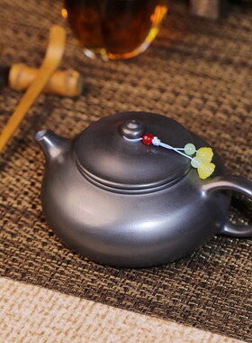 密文一件宜兴紫砂壶原矿玄铁石黄名家手工制作寒江功夫茶具