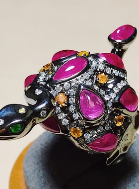 承李李原创设计风碧玺水晶戒指