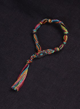 承李李原创设计 手工编织幸运彩绳纯银手串 轻奢小众气质款手链女