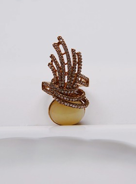 承李李原创设计天然蛋白石纯银女