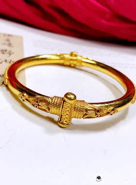 承李李纯银不易褪色复古活口手镯