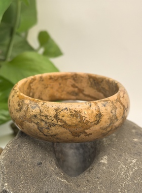 新疆国画彩泥原石手镯新疆木纹泥石原石手镯