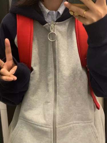 女童棒球服加绒加厚秋冬新款外套12岁13中大童15日系连帽卫衣炸街 - 图2