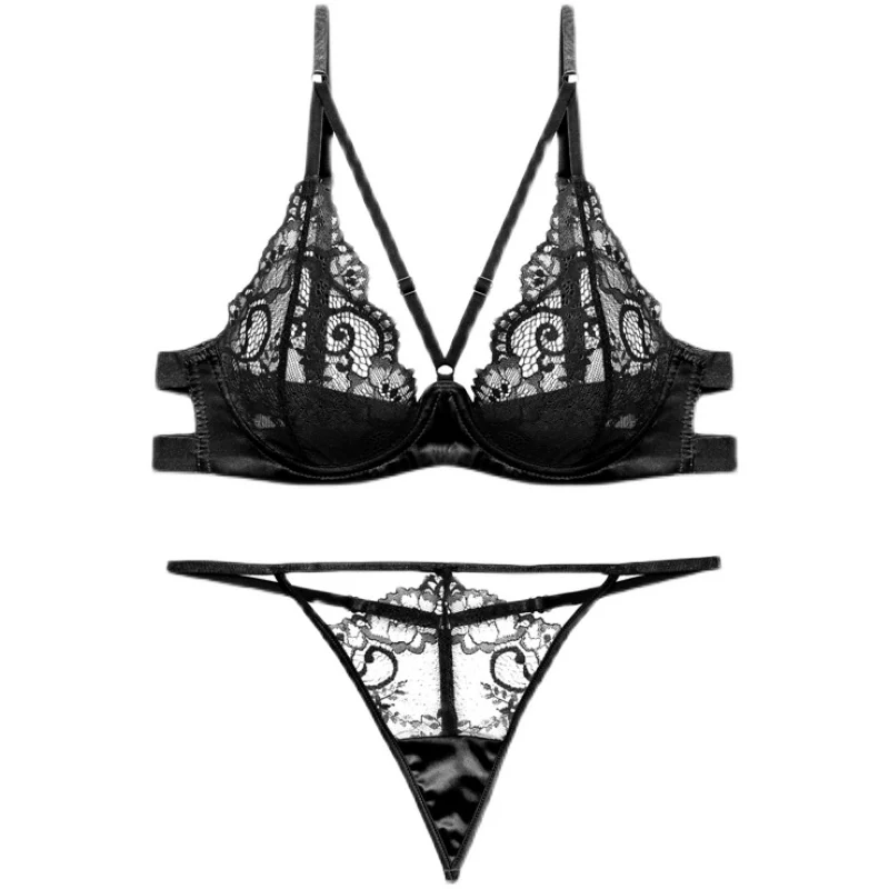 Тонкий поддерживающий бюстгальтер, поролон ультра тонкое нижнее белье с металлическими кольцами, комплект