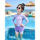 Counter high-end ຊຸດ swimsuit ເດັກຍິງ summer 2026 ໃຫມ່ contrast ສີ sunscreen ແຂນຍາວເດັກນ້ອຍສັ້ນຂອງກິລາກິລາ
