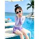 Counter high-end ຊຸດ swimsuit ເດັກຍິງ summer 2026 ໃຫມ່ contrast ສີ sunscreen ແຂນຍາວເດັກນ້ອຍສັ້ນຂອງກິລາກິລາ