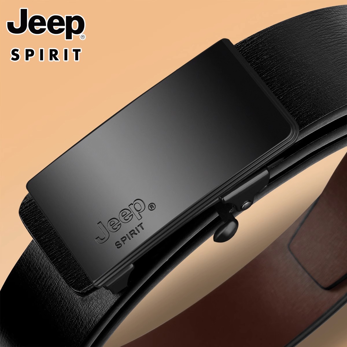 Jeep2025年新款男士真皮皮带无牙纯牛皮自动扣腰带年轻人内穿商务 - 图2