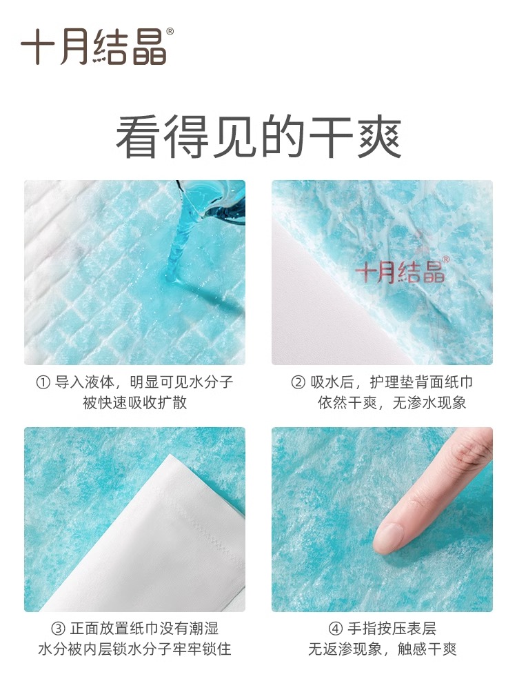 十月结晶产褥垫产妇专用护理垫大号一次性60x90春夏产后用品4片装 - 图2