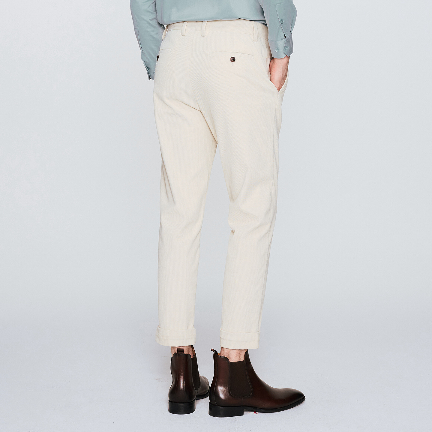 JODOLL乔顿男士挺括抗皱灯芯绒保暖休闲裤潮流百搭直筒修身长裤 - 图3