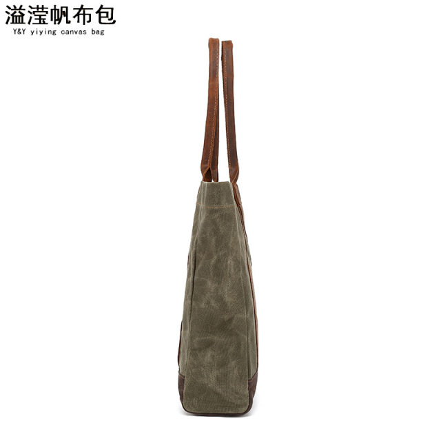 Casual oil wax canvas women's handbag single shoulder crossbody