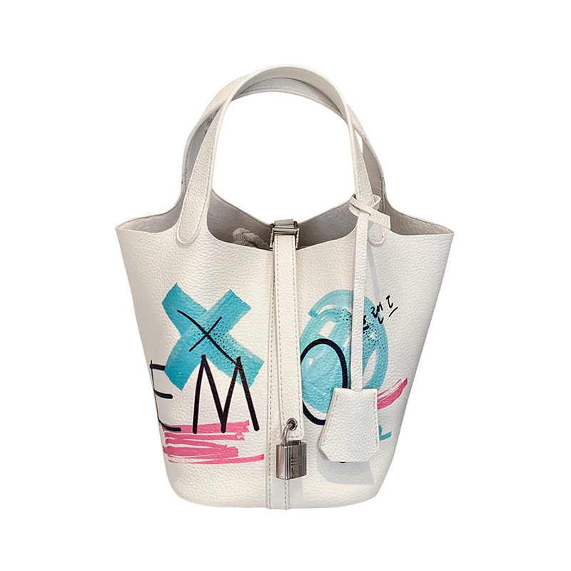 韩国东大门2020新款emo涂鸦水桶包 昕悦女士包袋