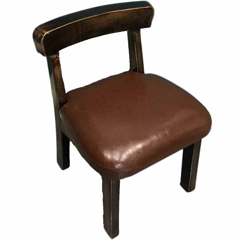 美式乡村矮款靠背椅皮面软包沙发小凳家用客厅阳台休闲原木茶几凳,淘宝优惠券,粉丝福利购,淘宝优惠卷