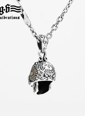 上帝之眼925银骷髅头吊坠项链